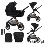 Lorelli BIANCA wózek 2w1 spacerówka+ gondola XL + akcesoria Black