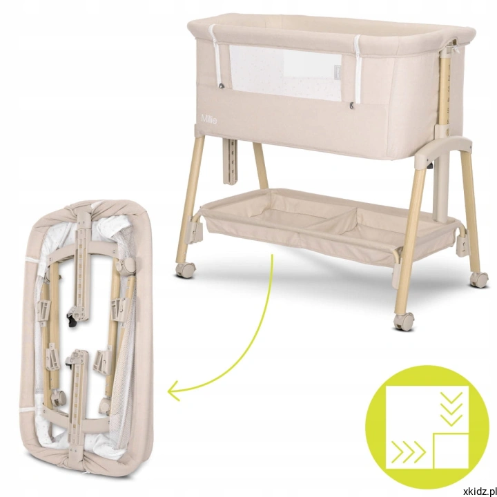 Lorelli Millie Beige - łóżeczko złożone na płasko do transportu