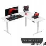 Huzaro REGULOWANE elektryczne Biurko Gamingowe Narożne HERO 9.5 WHITE