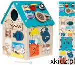 Baby Mix Domek Montessori LED Blue Tablica Sensoryczna 45 cm 12m+