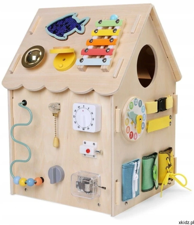 Domek Montessori LED Baby Mix - liczydło i zegar z ruchomymi wskazówkami