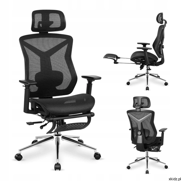 Fotel biurowy Mark Adler Expert 5.7 Black - widok całego fotela w kolorze czarnym