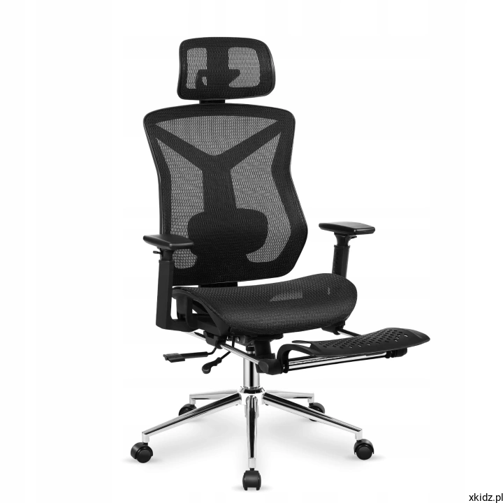 Fotel biurowy Mark Adler Expert 5.7 Black - wysuwany podnóżek do relaksu