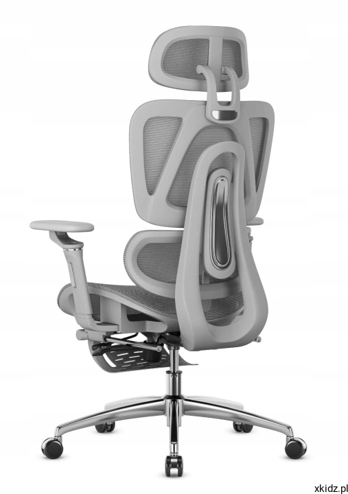 Fotel biurowy Mark Adler Expert 7.9 Grey - oddychająca tkanina Mesh HD i regulowany zagłówek