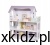 Drewniany domek dla lalek Baby Mix Rose Montessori - widok całego domku z wyposażeniem