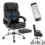 Mark Adler Fotel Biurowy z MASAŻEM Podnóżkiem PODGRZEWANY BOSS 6.0 Black