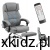 Fotel biurowy z masażem Mark Adler Boss 6.0 Grey – widok całego fotela w szarym obiciu z tkaniny