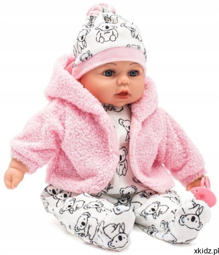 Lalka bobas Michalinka Baby Mix 46 cm - widok całej mówiącej lalki