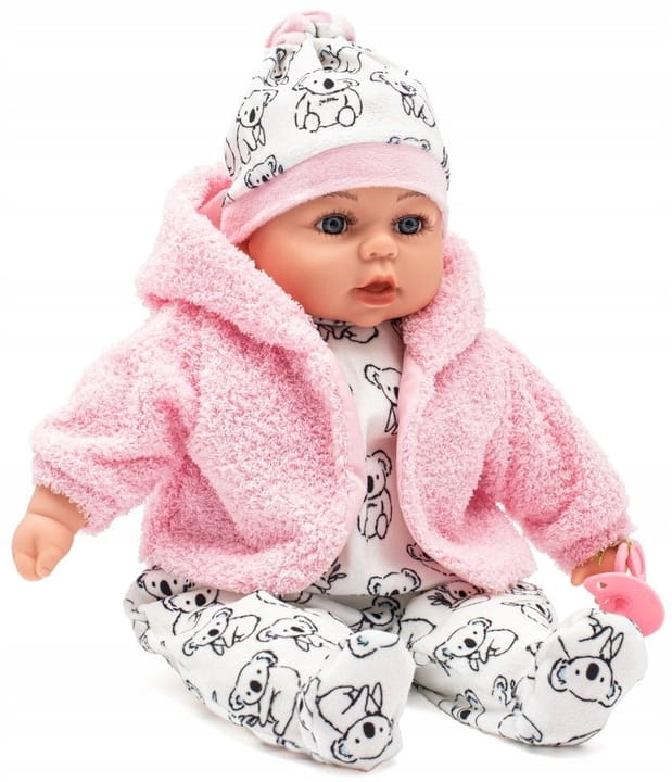 Lalka bobas Michalinka Baby Mix 46 cm - widok całej mówiącej lalki