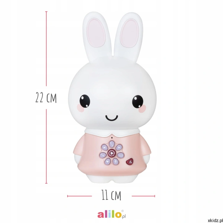 Alilo Honey Bunny G6 PRO różowy - miękkie silikonowe uszy do gryzienia