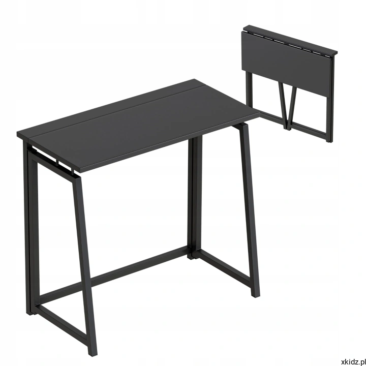 Biurko składane Mark Adler Leader 1.5 Black – widok rozłożonego biurka w stylu loft
