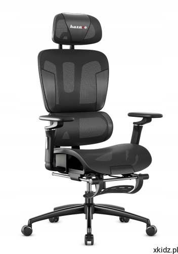 Ergonomiczny fotel Huzaro Combat 7.9 Black z siatki mesh z zagłówkiem i regulowanymi podłokietnikami