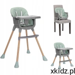 Lorelli Krzesełko do karmienia 3w1 podnóżek tacka stolik Vanilla Green
