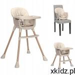 Lorelli Krzesełko do karmienia 3w1 podnóżek tacka pasy stolik Vanilla Beige