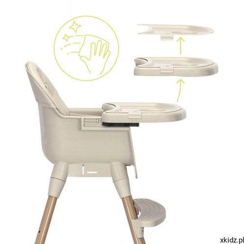 Krzesełko Lorelli Vanilla Beige - regulowana tacka 3-pozycyjna ze zdejmowaną nakładką