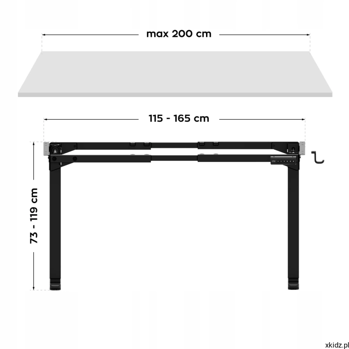 Stelaż Xeno 5.0 Black - regulacja szerokości ramy od 115 do 165 cm