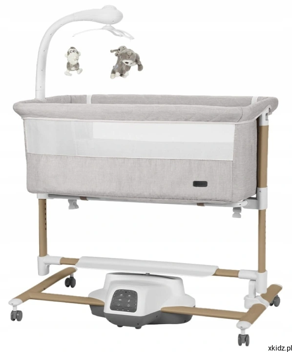 Elektryczne łóżeczko dostawne Carrello Bloom Silk Beige - widok całego łóżeczka