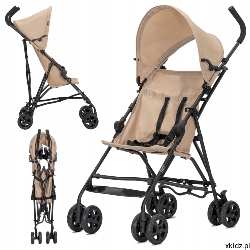 Wózek parasolka Lorelli Vaya Beige do 22 kg - widok całego wózka w kolorze beżowym
