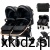 Wózek bliźniaczy Lorelli Duo Black do 2x22 kg - widok całego wózka w kolorze czarnym