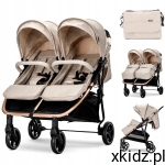Lorelli Podwójny wózek spacerowy dla bliźniaków do 22kg Duo beige