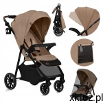 LIONELO Wózek spacerowy budka XXL lekki składany do 22kg Emma One Beige