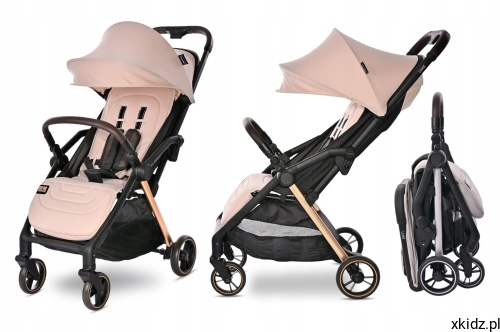 Wózek Lorelli Loret Beige - składanie jedną ręką w systemie auto-fold