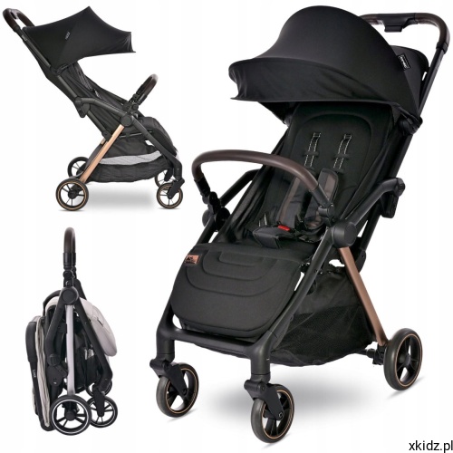 Wózek spacerowy Lorelli Loret Black do 22 kg - widok całego wózka w kolorze czarnym