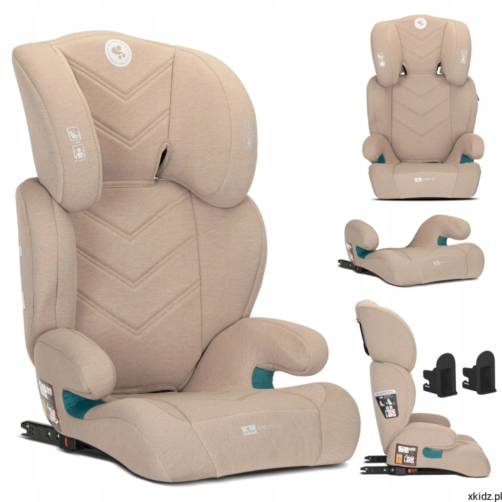Fotelik Lorelli Speed GT Beige i-Size 100-150 cm - widok całego fotelika w kolorze beżowym
