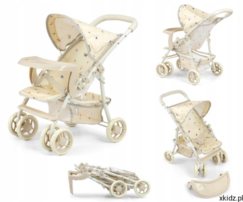 Wózek dla lalek Milly Mally Kate Nature beige - widok całego wózka spacerowego