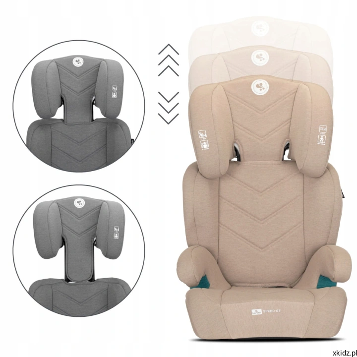 Fotelik Lorelli Speed GT Beige - wielostopniowa regulacja zagłówka