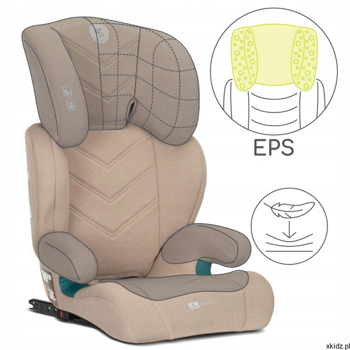 Fotelik Lorelli Speed GT Beige - system ochrony bocznej SIP z pianką EPS