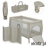 LIONELO Łóżeczko turystyczne DWUPOZIOMOWE kojec + torba Stefi Plus Beige
