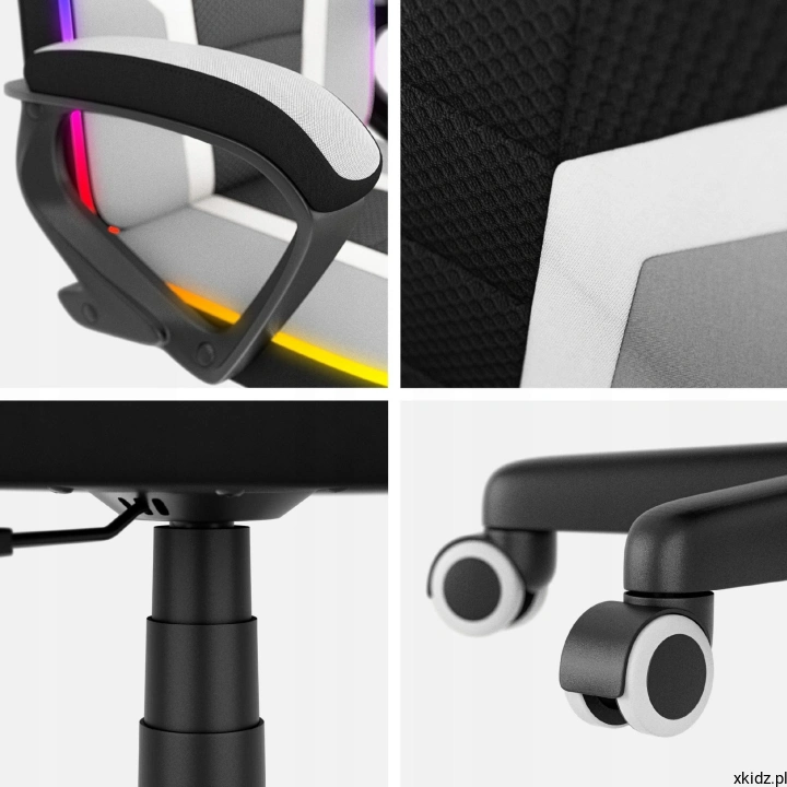 Kółka jezdne i podstawa fotela Huzaro Ranger Mesh 1.0 RGB w zbliżeniach