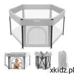 TULANO Kojec dziecięcy składany plac zabaw 125x125 COZY 30 Grey
