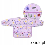 Babyono Śliniak fartuszek z długim rękawem i kieszonką 6m-2L GARDEN 1476/01