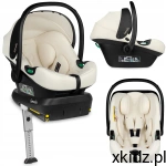 LIONELO Fotelik samochodowy z bazą ISOFIX zestaw ASTRID 0-13 i-Size Cream