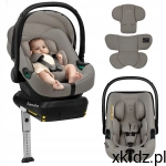 LIONELO Fotelik samochodowy z bazą ISOFIX zestaw ASTRID 0-13 i-Size Taupe