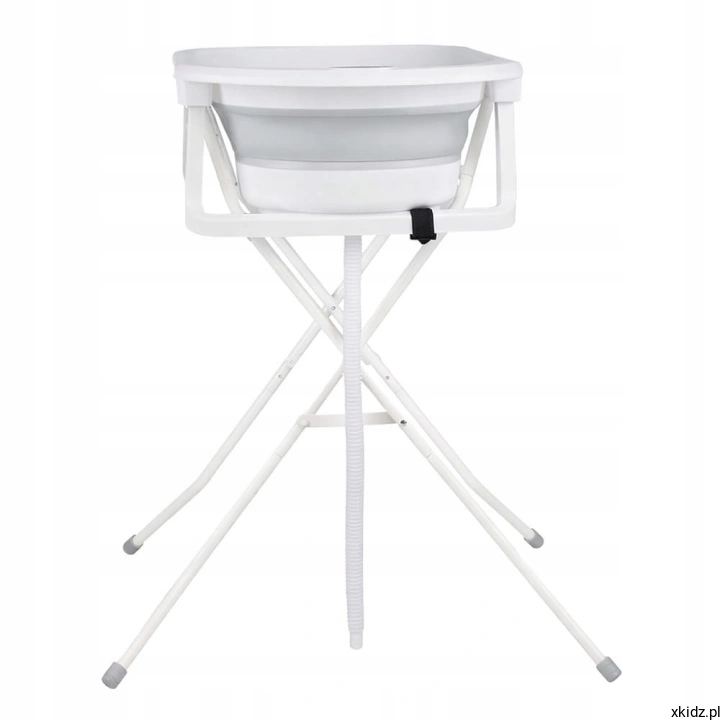 Składana wanienka BabyTrold White/Grey - wbudowany odpływ do spuszczania wody