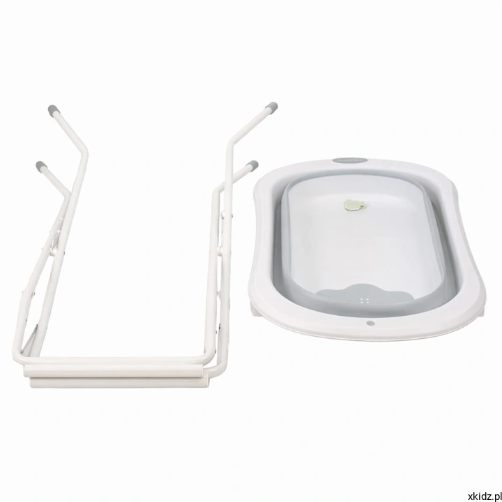 Składana wanienka BabyTrold White/Grey - zestaw złożony do płaskiej formy do przechowywania