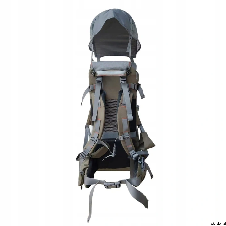 Nosidło turystyczne BabyTrold DORA Olive - wentylowany oddychający panel pleców