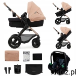Kinderkraft Wózek wielofunkcyjny 3w1 MOOV 2 AIR z fotelikiem MINK PRO beige
