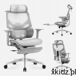 Mark Adler Fotel BIUROWY z podnóżkiem REGULOWANY Obrotowy Expert 8.7 Grey