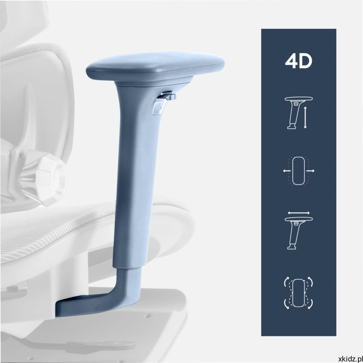 Fotel Mark Adler Expert 8.7 Grey - podłokietniki 4D FusionArm z regulacją
