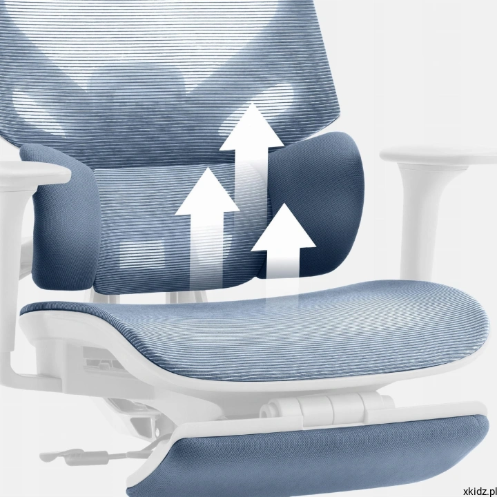 Fotel Mark Adler Expert 8.7 Grey - oparcie z siatki Mesh Flex z tkaniną lędźwiową