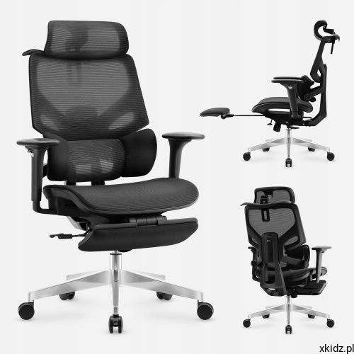 Fotel biurowy Mark Adler Expert 8.7 Black - widok całego fotela w kolorze czarnym