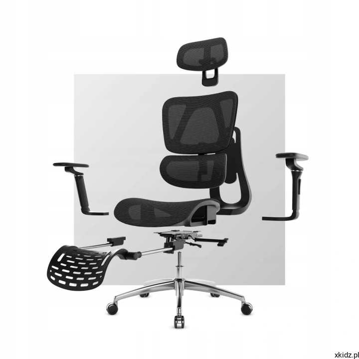 Fotel Mark Adler Expert 7.9 Black - wysuwany podnóżek do pozycji odpoczynku
