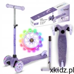 Kidwell Hulajnoga balansowa UNO dla dzieci brokat trójkołowa LED Violet 3+