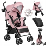 TULLANO Wózek SPACEROWY do 22kg LEKKI składany parasolka DAVOS 35 Pink