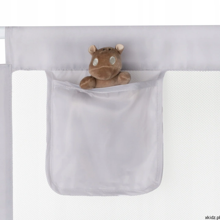 Barierka ochronna do łóżka Kidwell TIVA 200 cm Grey - siateczka z kieszonką