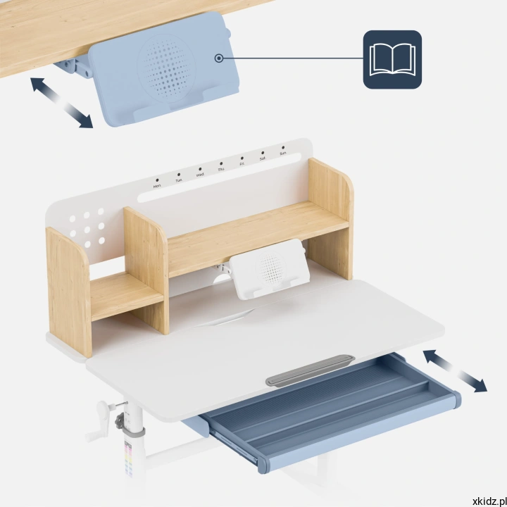 Biurko Mark Adler Study 5.0 Wood - wysuwana podstawka na książki
